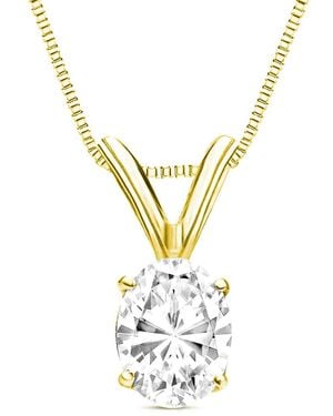 Amairah 14K 2.00 Ct. Tw. Lab-Grown Diamond Solitaire Pendant Necklace - Metallic