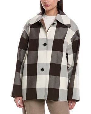Lafayette 148 New York Oversized Swing Coat - Brown