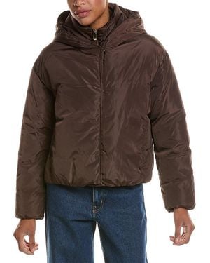 Kensie Memory Fabric Puffer Jacket - Brown