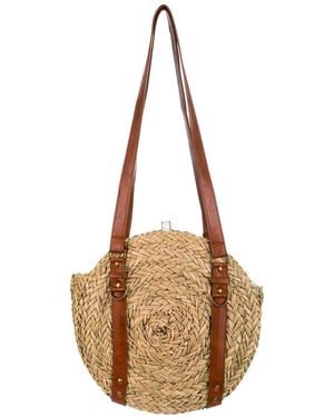 San Diego Hat Belle Round Shoulder Bag - Natural