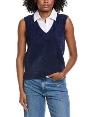 Laundry by Shelli Segal Layered Look Sweater Vest - Blue