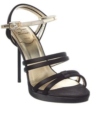 Roger Vivier Satin & Patent Sandal - Metallic