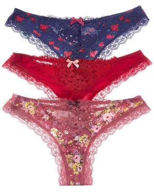 Honeydew Intimates Set Of 3 Willow Thong - Red