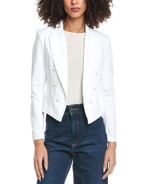L'Agence Wayne Crop Double Breast Jacket - White