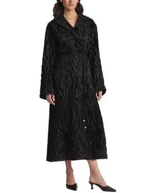 Lafayette 148 New York Wing Collar Longline Silk-blend Coat - Black