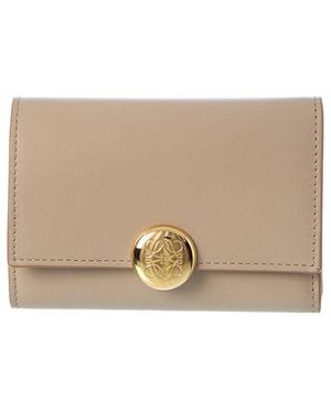 Loewe Pebble Small Vertical Leather Wallet - Natural