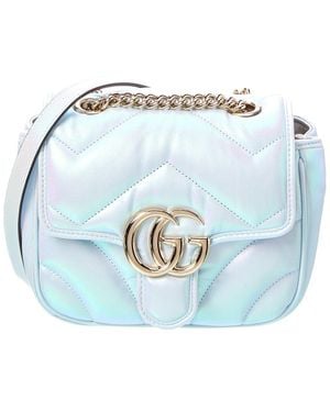 Gucci Gg Marmont Mini Matelasse Leather Shoulder Bag - Blue