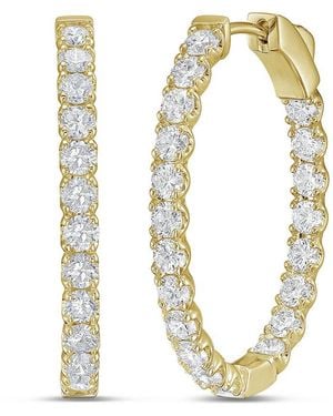 Diana M. Jewels Diana M. 18K 13.30 Ct. Tw. Lab-Grown Diamond Hoop Earrings - Metallic