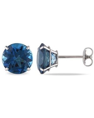 Diamond Select Cuts 14K 4.58 Ct. Tw. London Topaz Earrings - Blue