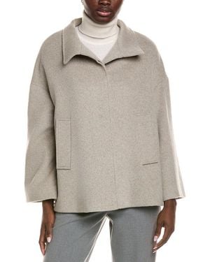 Cinzia Rocca Icons Wool-Blend Short Coat - Grey