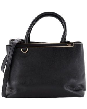 Fendi Sheep Leather 2Jours Bag Petite (Authentic Pre-Loved) - Black