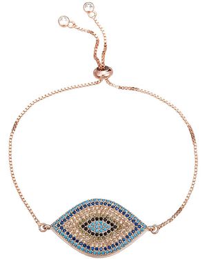 Eye Candy LA Sophia 18k Gold Plated Evil Eye Cz Crystal - Metallic