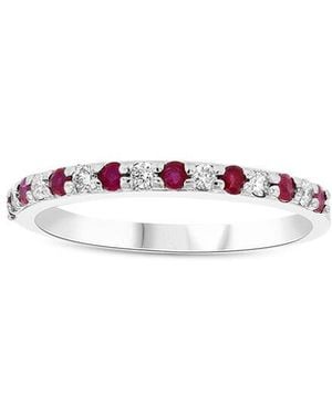 LEVARON 14K 0.35 Ct. Tw. Diamond & Ruby Stackable Ring - White