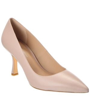 Stuart Weitzman Isla 75 Leather Pump - Natural