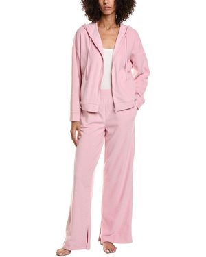 DKNY 2Pc Hoodie & Pant Lounge Set - Pink