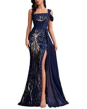 Vincent Embroidered Maxi Dress - Blue