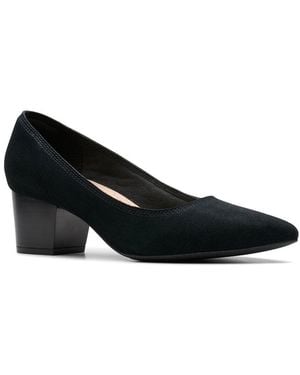 Clarks Ellanie Hope Suede Pump - Black