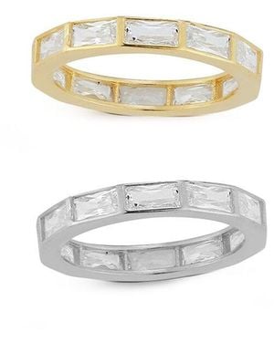 Chloe and Madison 14K Over Cz Ring Set - White
