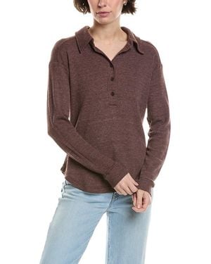Michael Stars Amina Henley Shirt - Brown