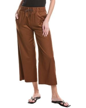 Fabiana Filippi Loose Fit Cropped Wool-Blend Trouser - Brown