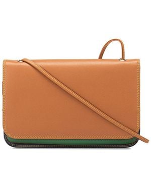 Mywalit Full Flap Leather Shoulder Clutch - Brown