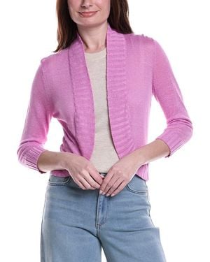 NIC+ZOE Bolero Linen-Blend Cardigan - Purple