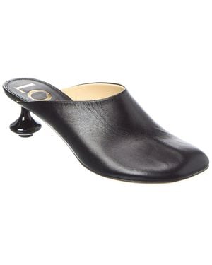 Loewe Toy Sculpted-heel Leather Heeled Mules - Black