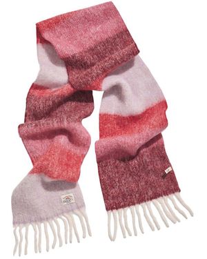 Faherty Block Stripe Alpaca-blend Scarf - Red