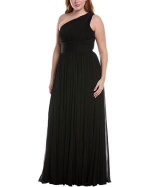 Michael Kors Ruched Chiffon Gown - Black