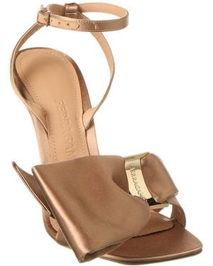 Ferragamo Helena Bow Satin Sandal - Brown