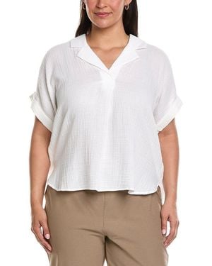 Eileen Fisher Notch Collar Top - White