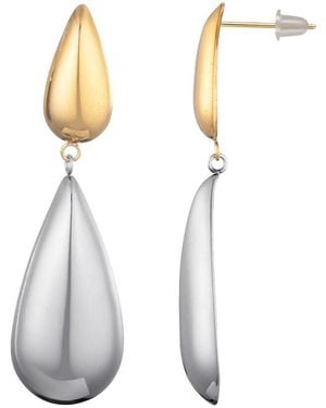 Adornia 14K Mixed Metal Teardrop Drop Earrings - White