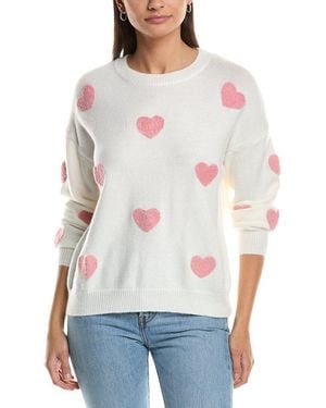 Fate Heart Applique Sweater - White