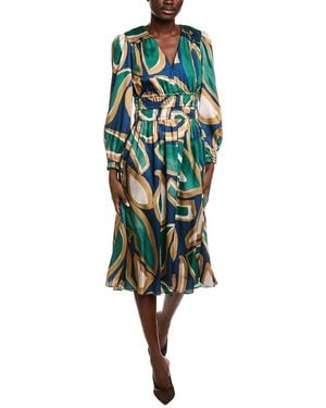 Julia Jordan Printed Twill Midi Dress - Green