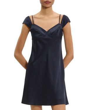 Theory Crushed Satin Cami Dress - Blue