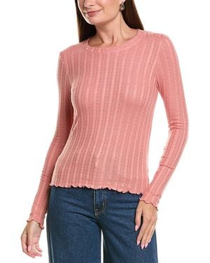 Splendid Pointelle Top - Red