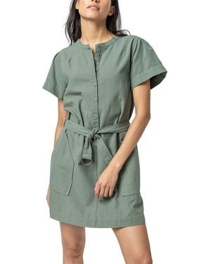 Lilla P Half-Placket Canvas Dress - Green