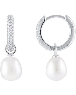 Splendid 7.5-8Mmmm Pearl Cz Earrings - White