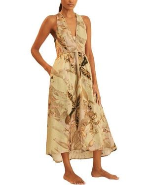 Reiss Anna Linen Dress - Natural