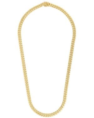 Italian Silver 14K Over Miami Cuban Chain Necklace - Metallic