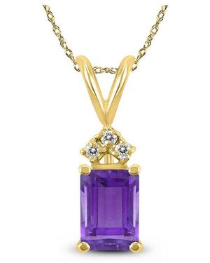 Gemstones 14K 1.13 Ct. Tw. Diamond & Amethyst Necklace - Multicolour