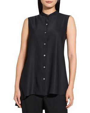 Theory Sleeveless Tunic Linen-Blend Dress - Blue