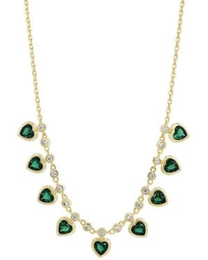 Savvy Cie 14K Plated Cz Dangle Necklace - Metallic