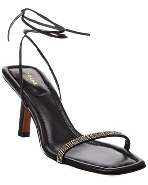 FRAME Le Ozzie Lace-up Leather Sandal - Metallic