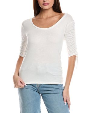 Grey State Top - White
