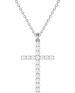 Lab Grown Diamonds 14K 1.50 Ct. Tw. Lab-Grown Diamond Necklace - Metallic