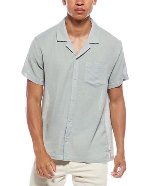 Vintage Summer Basketweave Camp Shirt - Grey