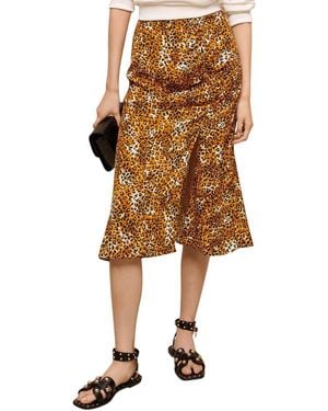 Maje Jipard Midi Skirt - Natural