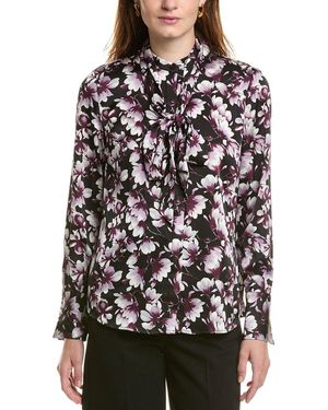 Anne Klein Button Front Shirt - Black