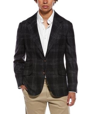 Brunello Cucinelli Wool, Silk, & Linen-Blend Blazer - Black